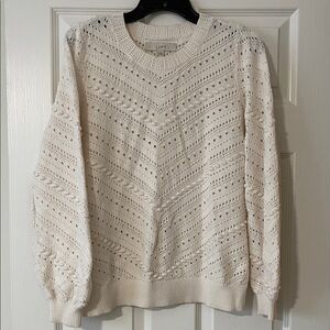 LOFT Ivory Textured Women's Sweater